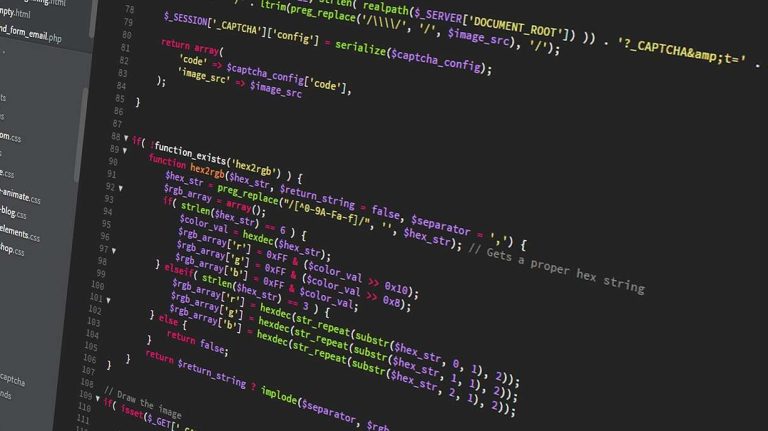 Code on a computer screen.